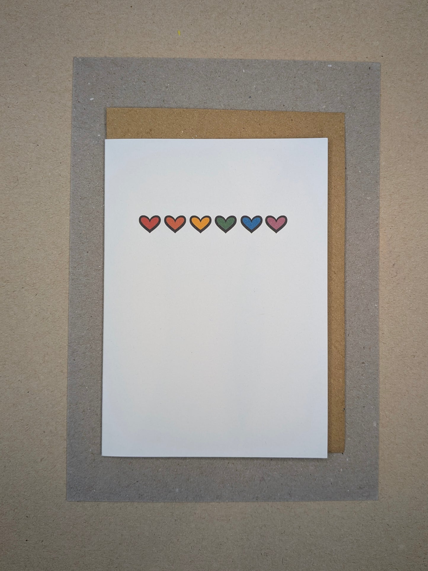 Colourful Hearts - Blank Card