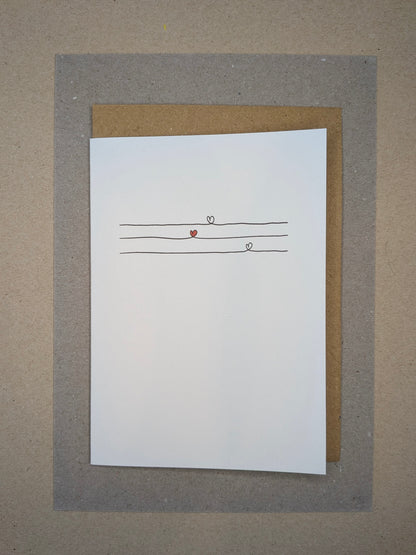 One Red Heart - Blank Card