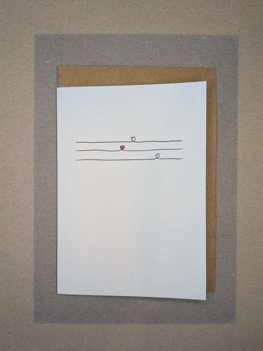 One Red Heart - Blank Card